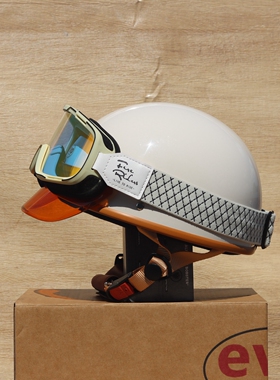 台湾evo头盔复古半盔摩托电动瓶车安全帽3C认证夏季天瓢男女正品