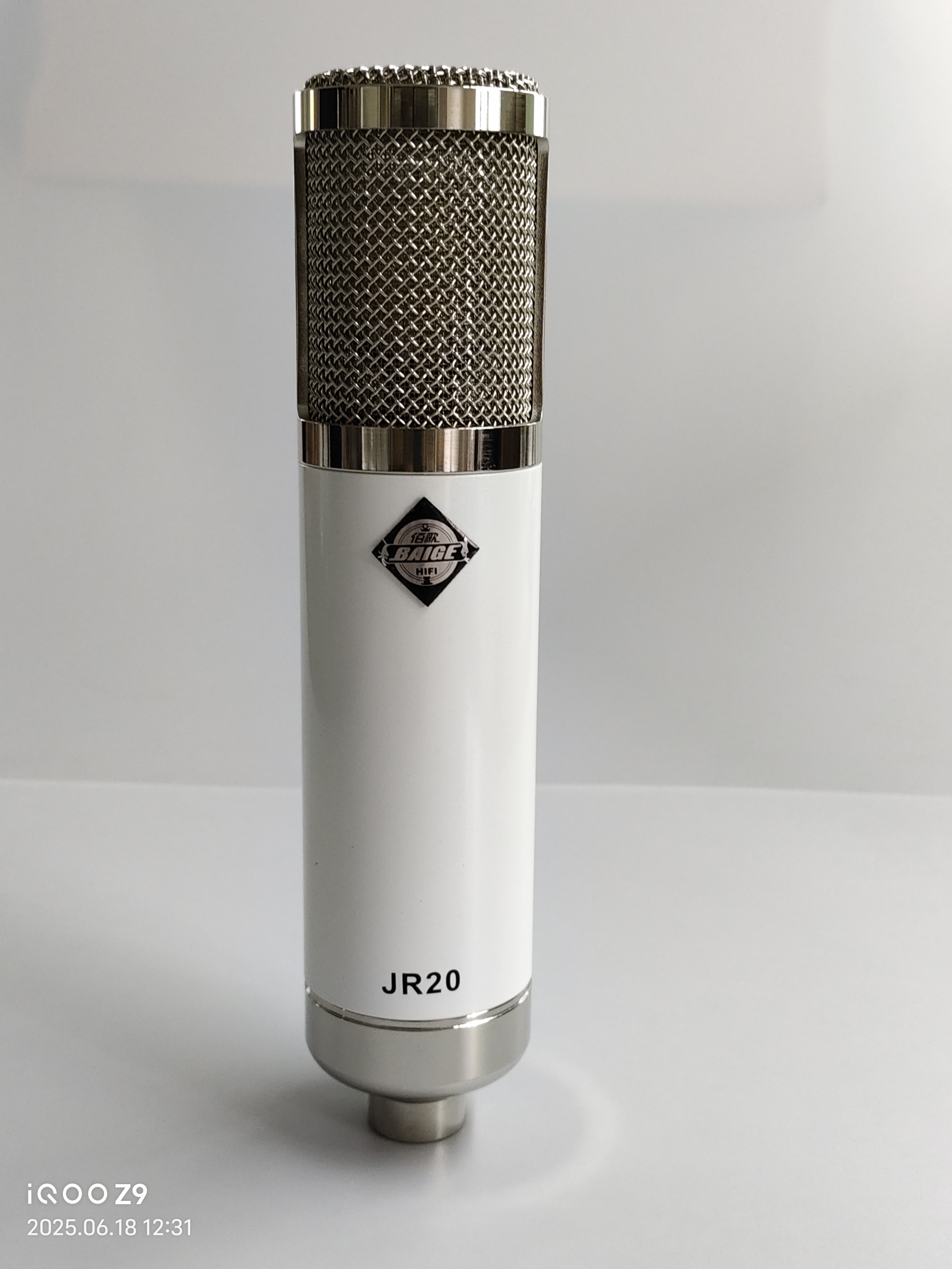 佰歌JR20带输出音频牛超心型大振膜电容话筒专业录音话筒直播话筒