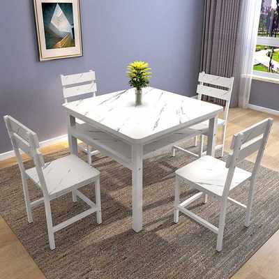 简约家用小户型餐桌椅组合饭桌经济型简易双层餐桌正方形四方桌子
