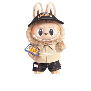 POPMART泡泡玛特 labubu便利店收银员搪胶毛绒公仔大娃礼物玩偶