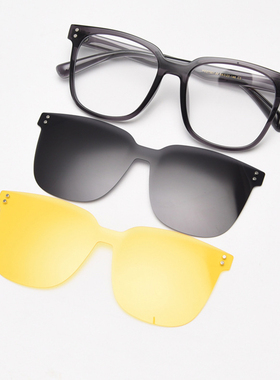 磁吸大框偏光套镜两用近视眼眼镜