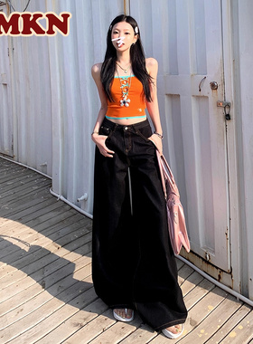 RMKN美式复古牛仔裤显瘦百搭宽松直筒不贴腿垂感裤子高腰阔腿裤女