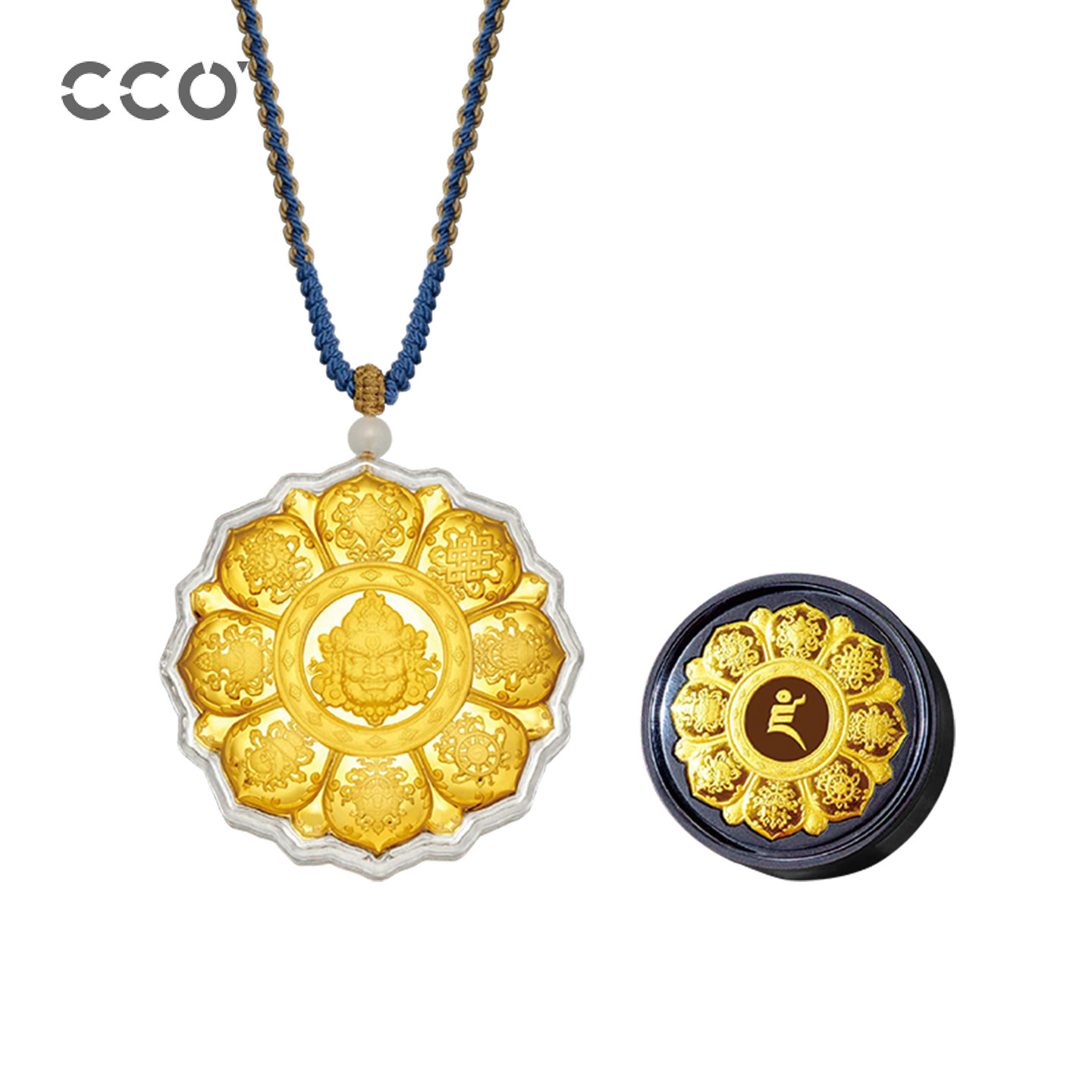 CCO2026马年财神驾到转运罗盘车载挂饰足金黄金招财吊坠挂件礼物