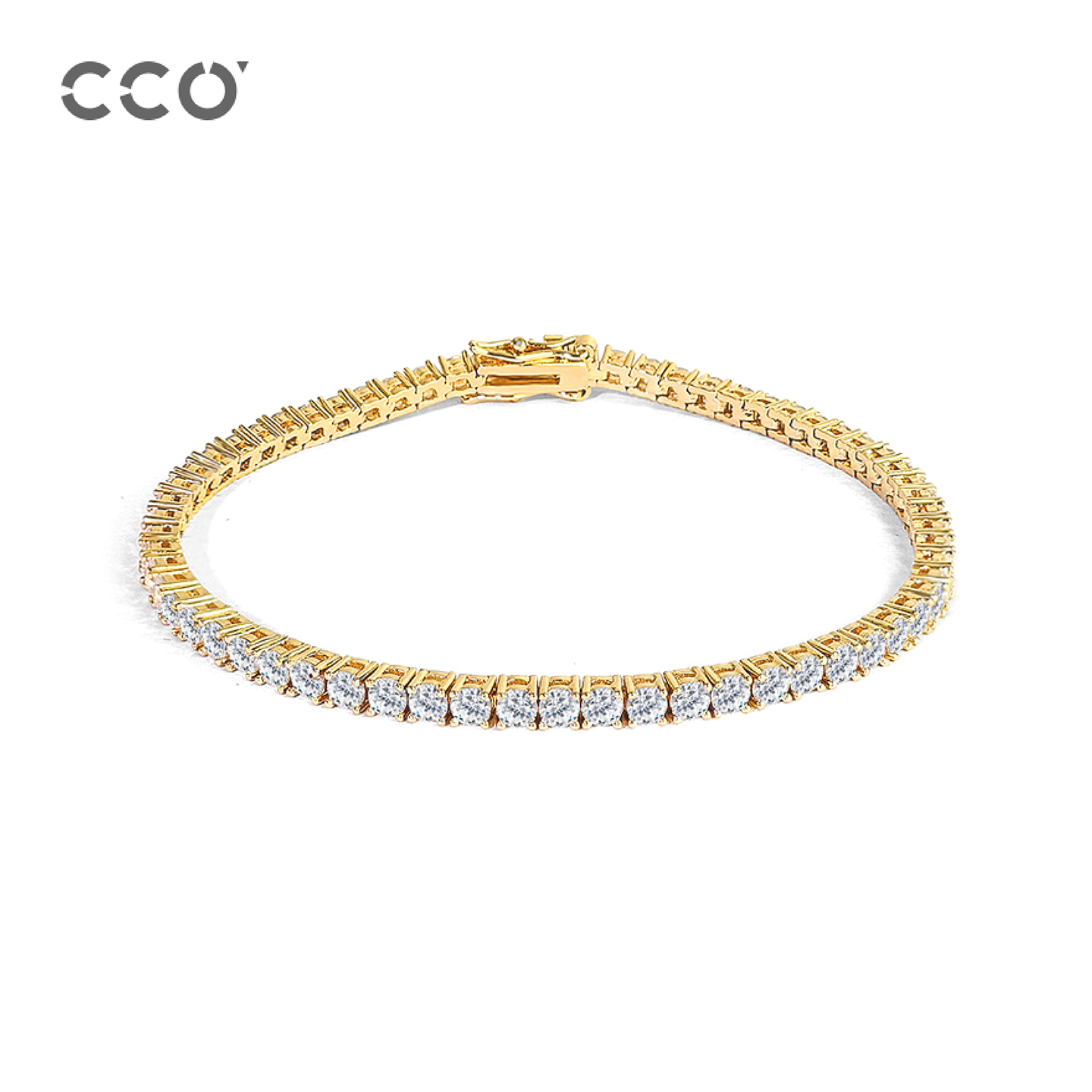 CCO网球满锆手链-金色