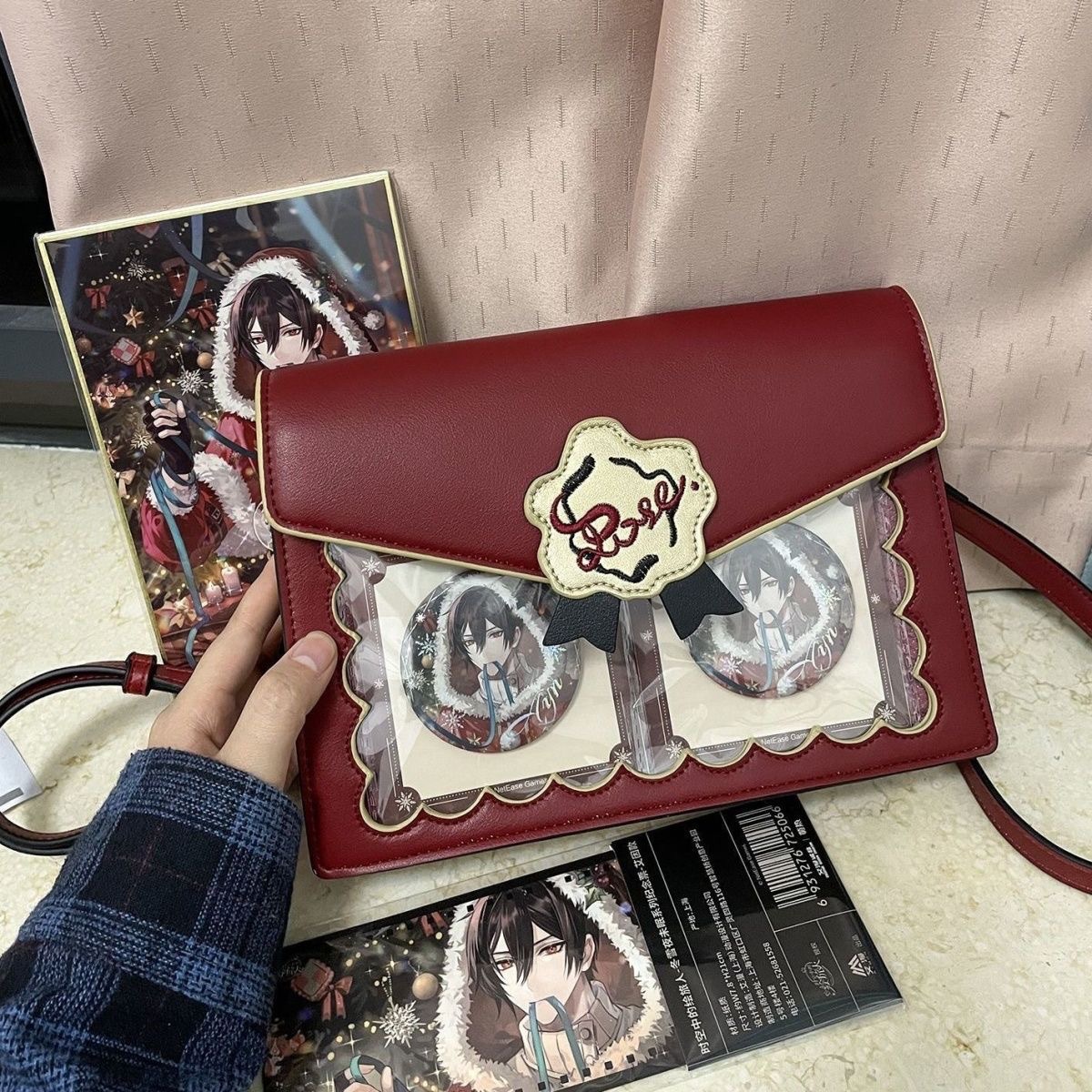 英伦风日系制服手提斜挎单肩痛包小食量透明信封痛包2025新款礼物