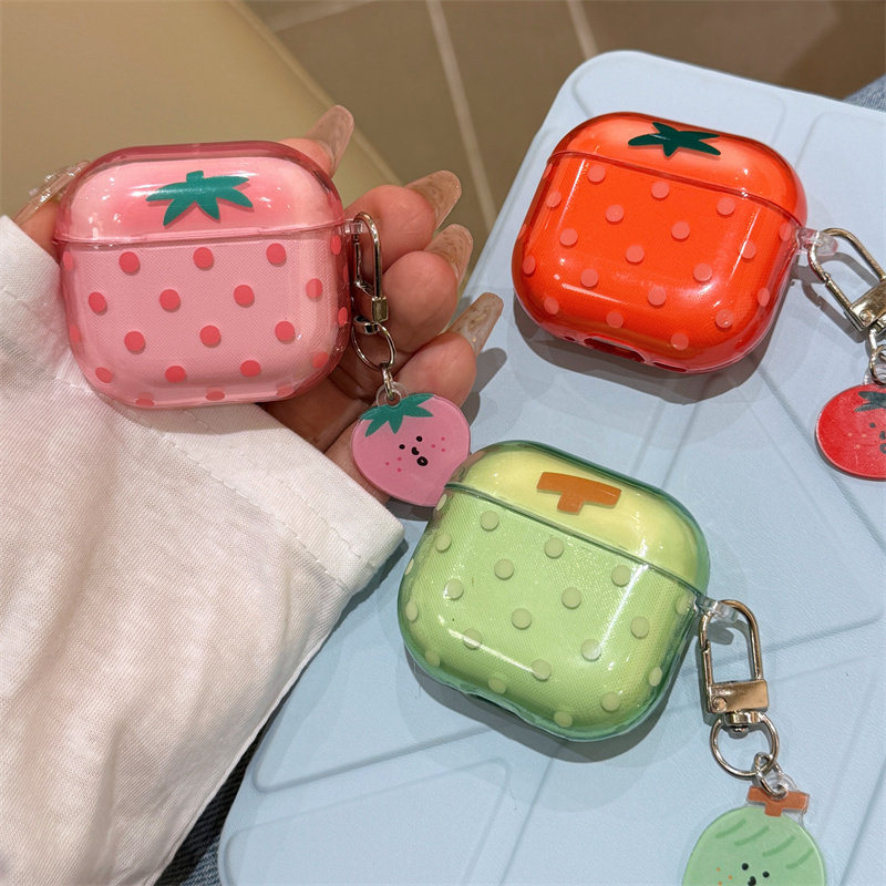 夏日果冻色波点适用airpods4代无线蓝牙耳机保护套Airpods5新3代airpodspro2耳机套二代三代airpodspro3女