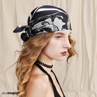 black imagine6|侯明昊同款马年限定新年礼物桑蚕丝巾头巾围巾