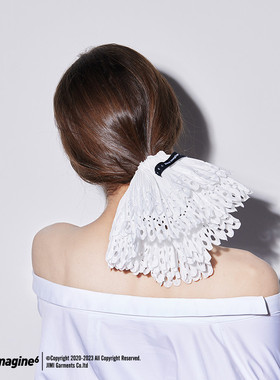 black imagine6 时髦百搭春夏新款镂空褶皱发圈气质百搭原创设计