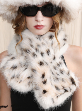 black imagine6 x by moossi 联名设计拼接双色扎染环保皮草围脖