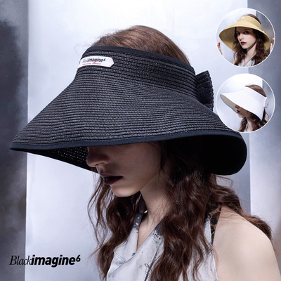 black imagine6可折叠收纳造型空顶帽大帽檐遮阳防晒