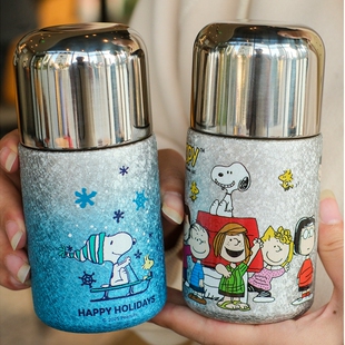 保温杯带吸管高颜值覆钛双层口袋便携迷你小巧高档水杯女士茶杯