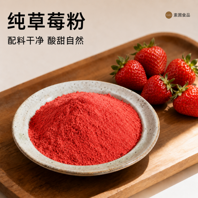 纯草莓粉冻干天然果蔬粉商用家用烘焙专用调色舒芙蕾奶茶店甜品店