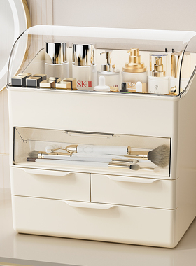 日本进口MUJIE化妆品收纳盒抽屉式防尘大容量整理箱梳妆台置物架