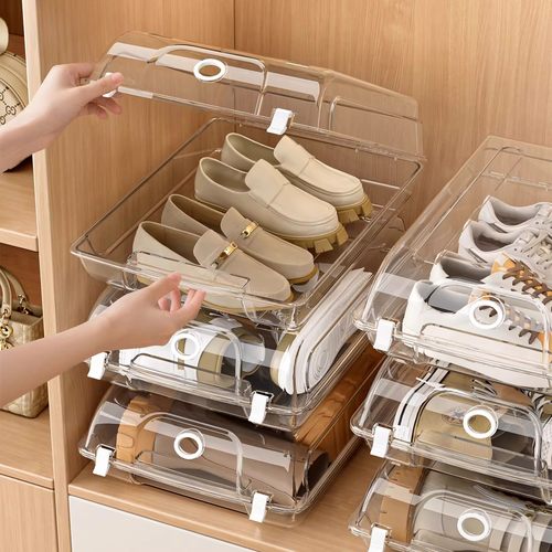 透明塑料免安装大容量鞋盒