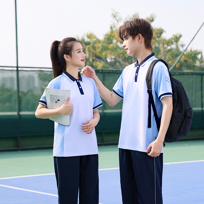 夏季校服套装中学生学院风毕业班服短袖T恤初高中团体服长裤团购