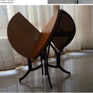 折叠圆桌实木三折大圆桌家用现代简约餐桌吃饭桌子小户型收纳备桌