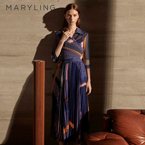 maryling玛俪琳印花连衣裙