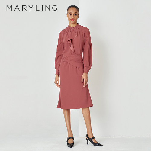 MARYLING复古收腰鱼尾半裙