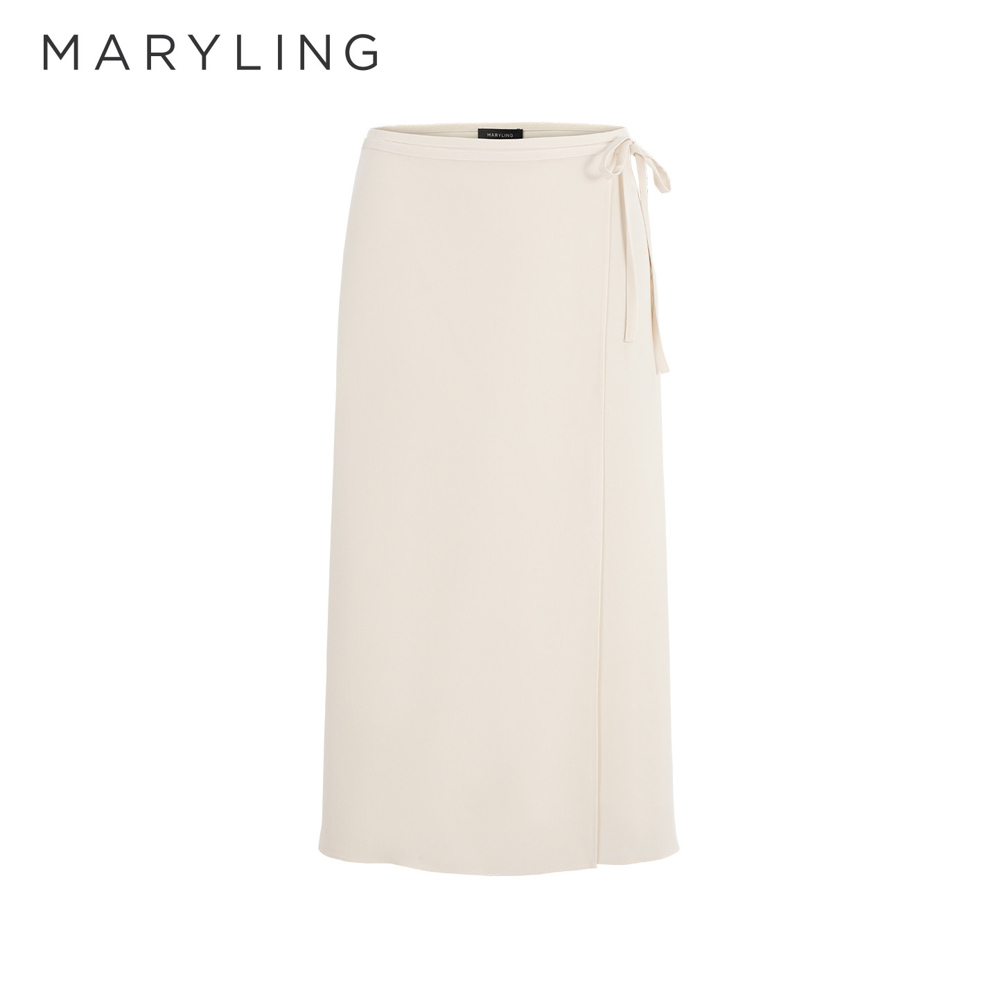 MARYLING玛俪琳2026春季新品奶杏色浪漫系带A字半裙A1GBW72300
