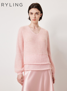 MARYLING玛俪琳2026春夏新品浅粉色通透肌理感针织衫A1GAW03120