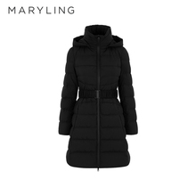 MARYLING玛俪琳官方正品收腰修身连帽羽绒服外套女款冬季新款