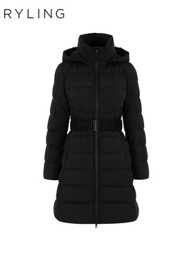 MARYLING玛俪琳官方正品收腰修身连帽羽绒服外套女款冬季新款