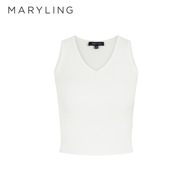 MARYLINGV领短款针织背心