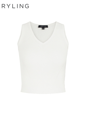 MARYLING玛俪琳2025春季新品V领短款针织背心A1FBW07660
