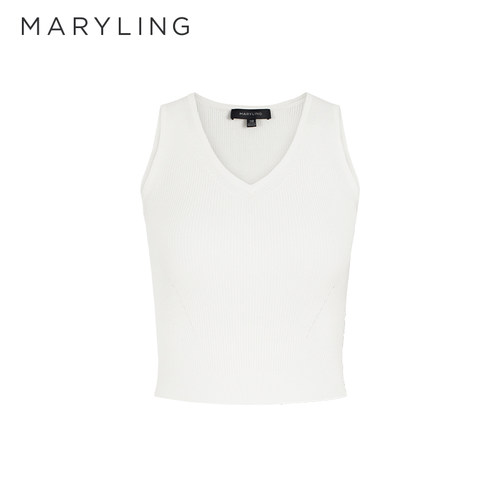 MARYLINGV领短款针织背心