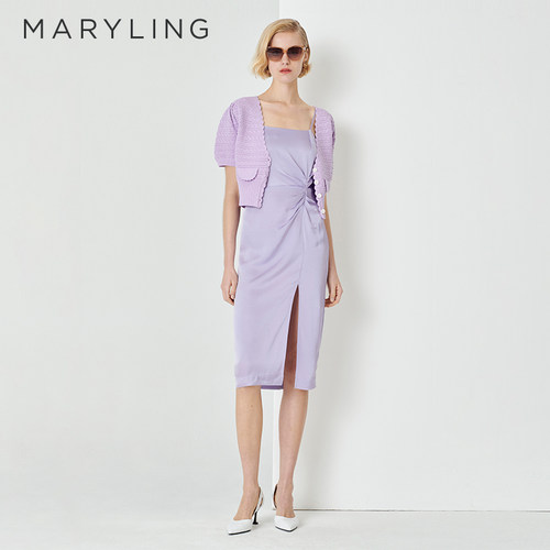 MARYLING香芋紫针织开衫