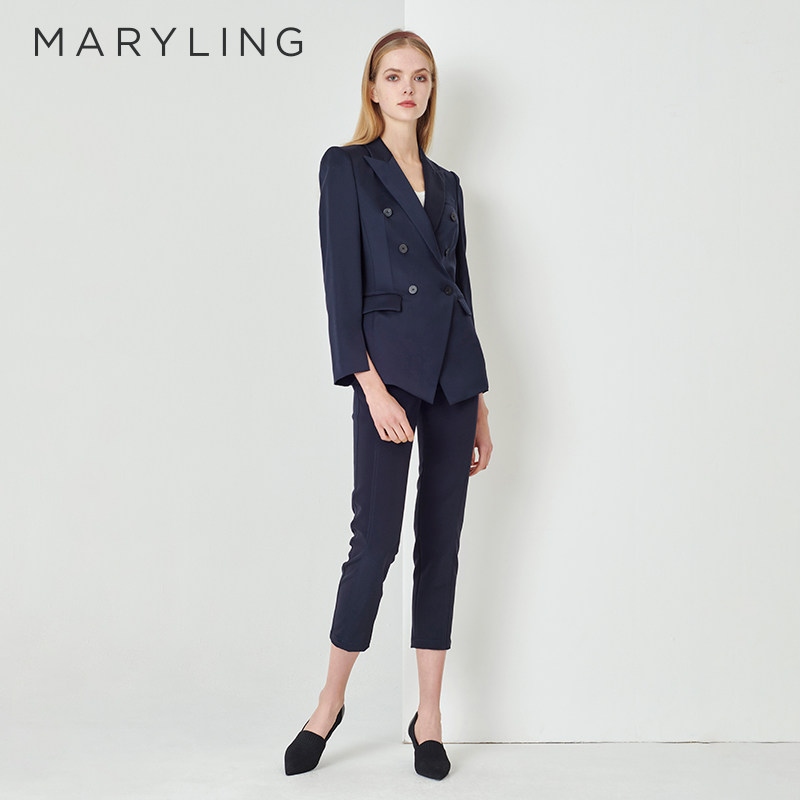 MARYLING玛俪琳春秋午夜蓝经典款小脚弹力修身裤A1DBW5