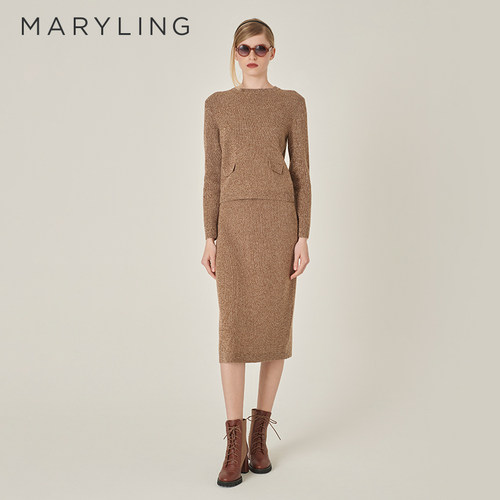MARYLING驼色针织套头衫