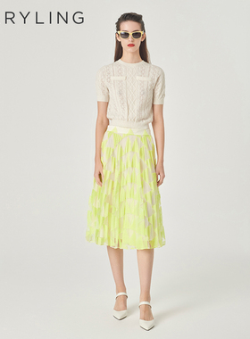 MARYLING玛俪琳初春新品米白色小圆领针织套头衫A1EAW03140