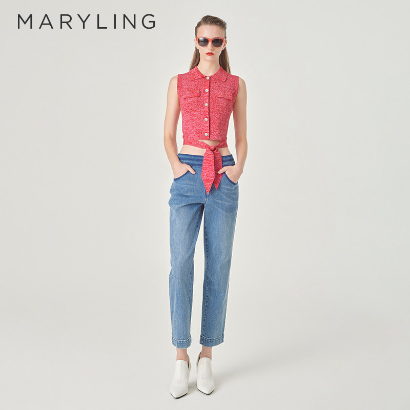 MARYLING玛俪琳夏季新品红色混色针织背心A1ECW0767