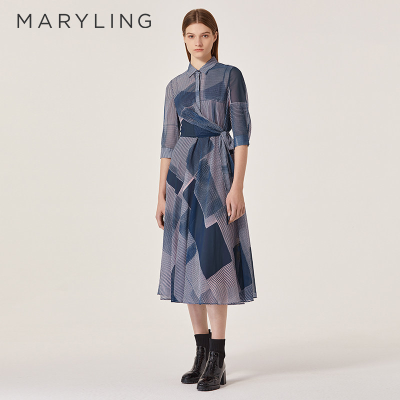 MARYLING玛俪琳2022春季撞色印花图片