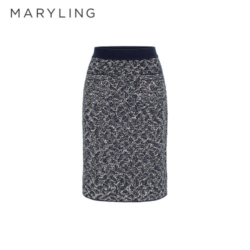 MARYLING粗花呢针织半裙