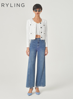 MARYLING玛俪琳春季新品白色U型领短款外套A1EBW14270