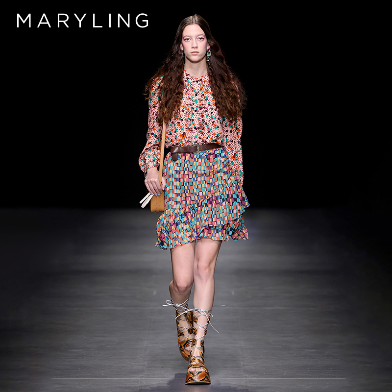 MARYLING立领桑蚕丝上衣