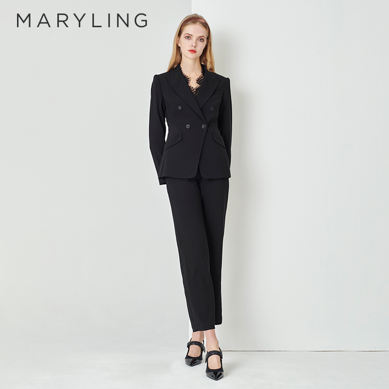 MARYLING翻驳领双排扣西装