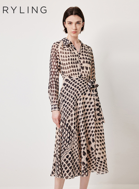 MARYLING玛俪琳2026春夏新品浪漫杏粉郁金香鱼尾连衣裙A1GAW61530