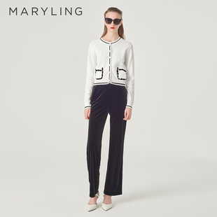 A1EBW08260 圆领白色针织开衫 MARYLING玛俪琳春季 新品