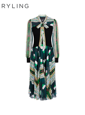 MARYLING玛俪琳春秋新品【丛林潘多拉】艺术印花连衣裙A1DGW61720