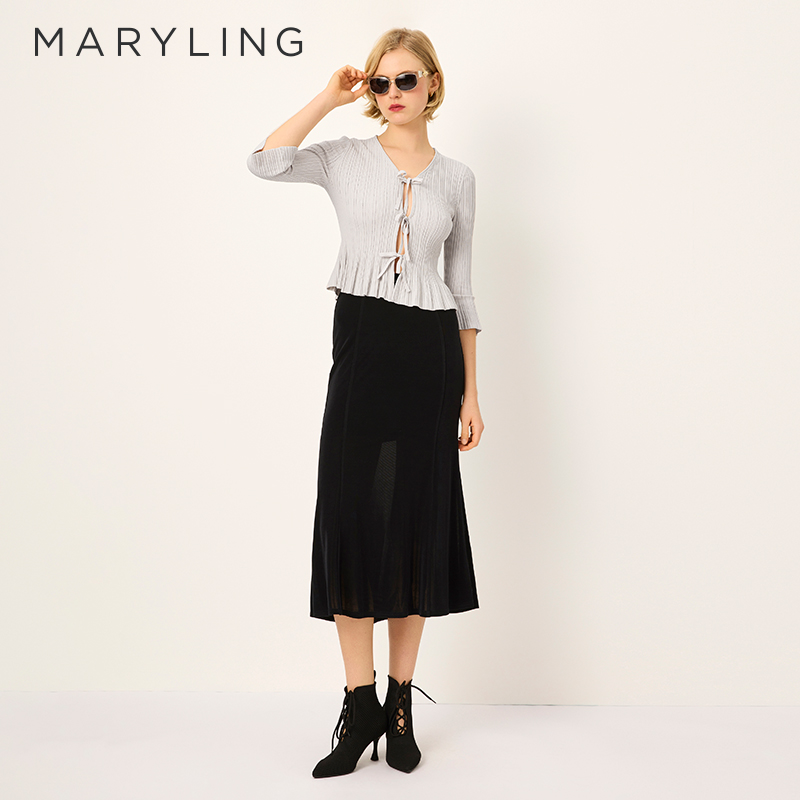 MARYLING系带针织开衫