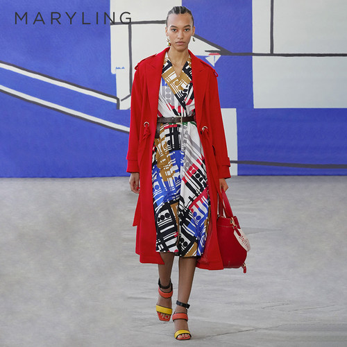 MARYLING绯红色羊毛大衣