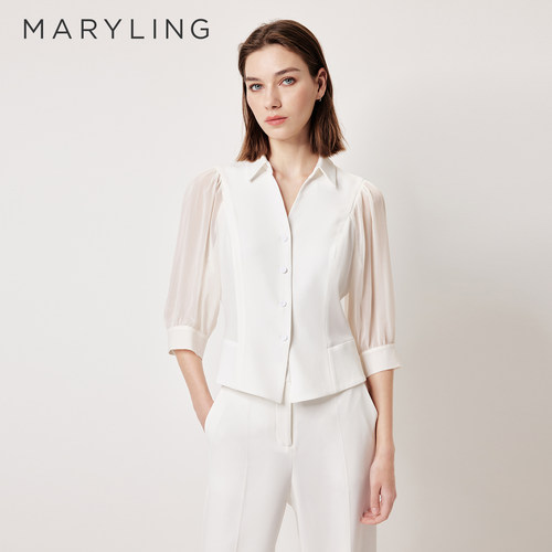 MARYLING玛俪琳2026春夏新品气质通勤时尚款短袖衬衫A1GCW20660