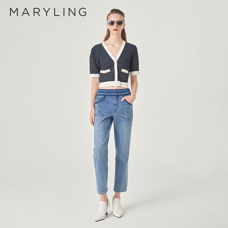 MARYLING丹宁蓝牛仔裤图片