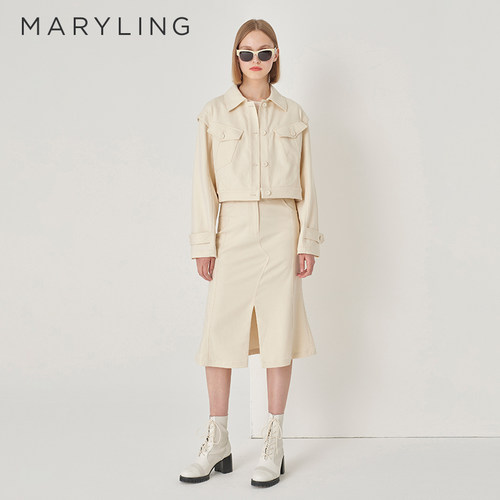 MARYLING米白色短款外套