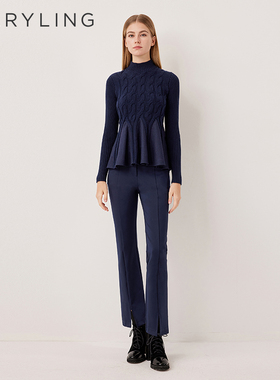 MARYLING玛俪琳2025秋季新品复古麻花辫螺纹针织上衣A1FGW26680