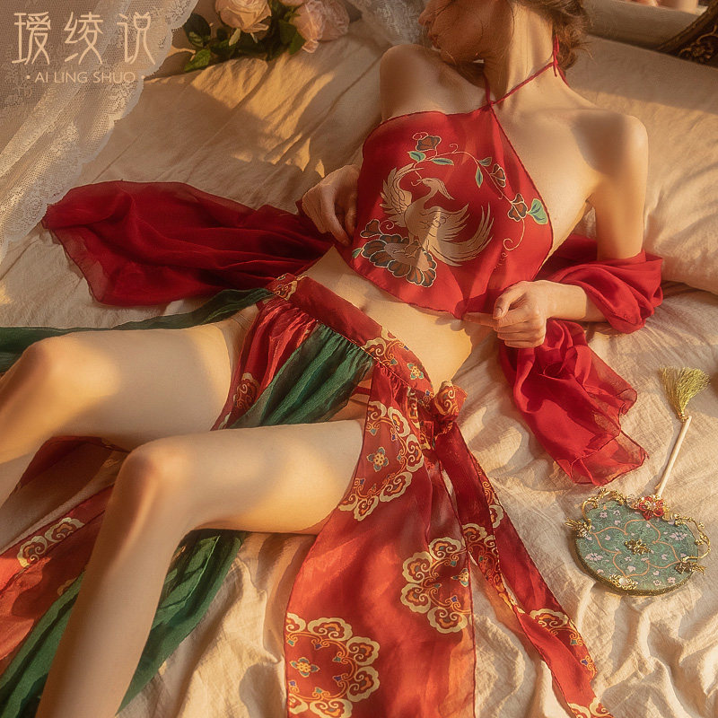 瑷绫说性感睡衣女小胸肚兜制服诱惑火辣情绪内衣吊带睡裙纯欲套装