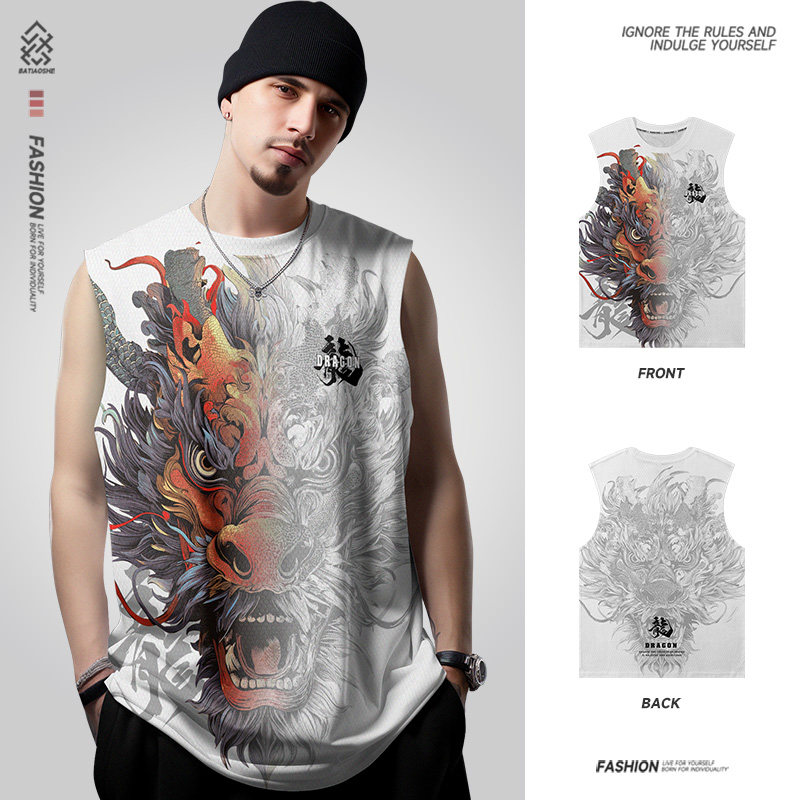 2025夏季新款国潮休闲背心男士美式潮流无袖T恤宽松薄款健身上衣,男装,背心,淘宝优惠券,粉丝福利购,淘宝优惠卷